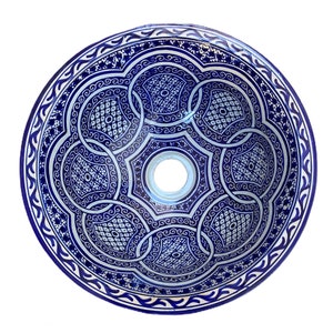 Handmade and hand painted Moroccan ceramic sink/washbasin. Moroccan washbasin handmade.ceramics sink