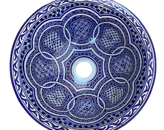 Handmade and hand painted Moroccan ceramic sink/washbasin. Moroccan washbasin handmade.ceramics sink