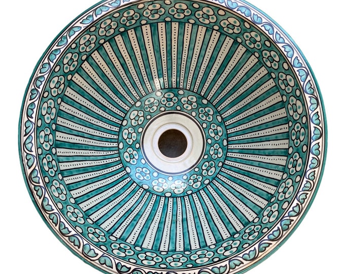 Handmade and hand painted Moroccan ceramic sink/washbasin. Moroccan washbasin handmade.Moroccan sink, ceramics sink