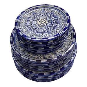 Bleu de Fes /Plates / ceramic plates from Fes, handmade and hand painted/Moroccan plates /dinner dish.