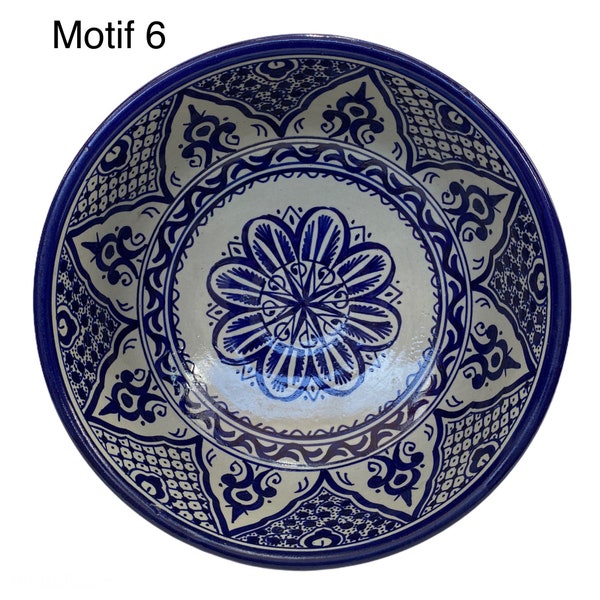 Assiette/plateau marocaine en céramique peinte à la main