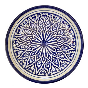 Handmade and hand painted Fes ceramic tagine dish / Moroccan tagine dish / tagine dish for serving only. image 4