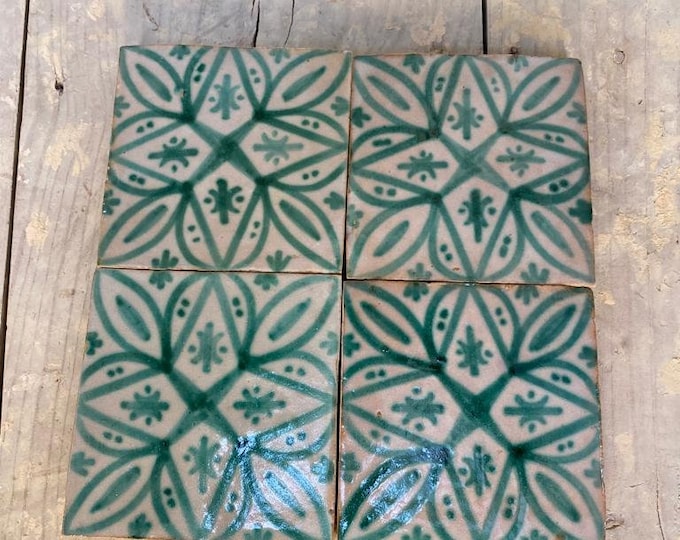 Authentic Handmade Moroccan Tiles: Green Beauty Fired in Wood Oven