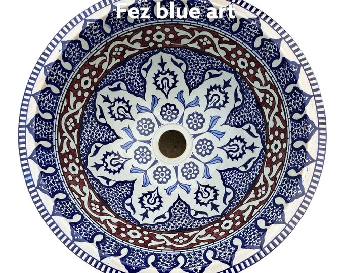 Handmade and hand painted Moroccan ceramic sink/washbasin. Moroccan washbasin handmade.ceramics sink