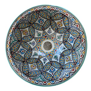 Handmade and hand painted Moroccan ceramic sink/washbasin. Moroccan washbasin handmade.ceramics sink