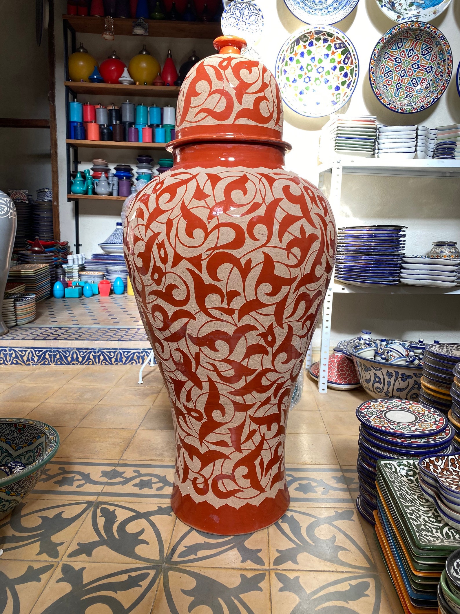 Vase marocain en poterie ciselé à la main et fait main/ vase Etsy
