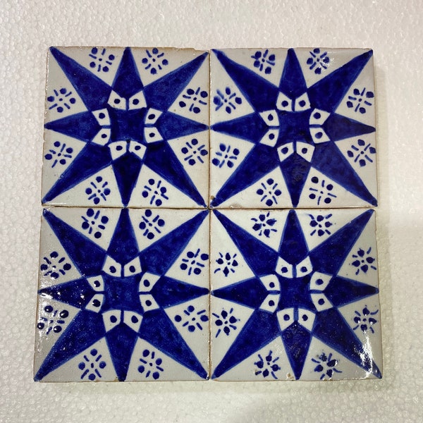 Moroccan Zellige, handmade and hand-painted Moroccan tiles, decorative tiles 10/10 cm, Moroccan tiles.