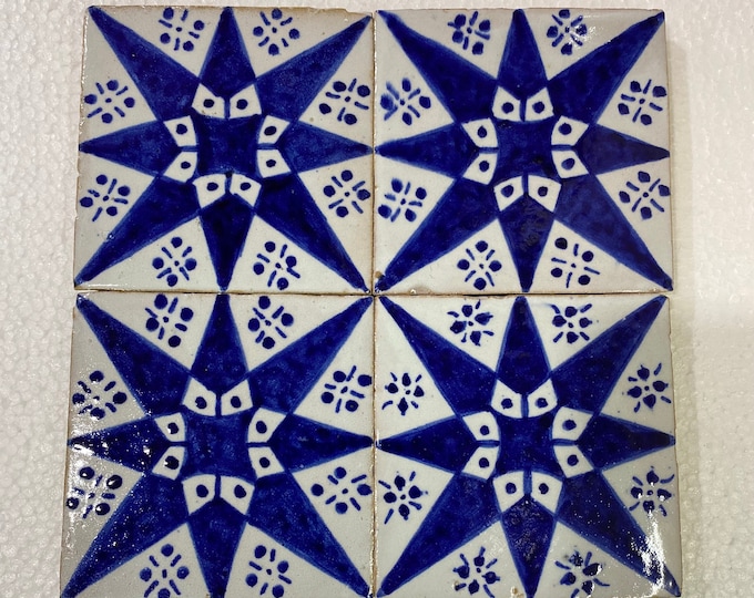Moroccan Zellige, handmade and hand-painted Moroccan tiles, 10/10 cm decorative tiles, Moroccan tiles.
