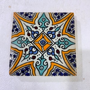 Moroccan Zellige, handmade and hand-painted Moroccan tiles, 10/10 cm decorative tiles, Moroccan tiles.