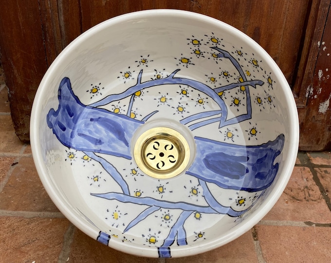 Hand Painted Vessel Sink: Functional Art for Your Washroom