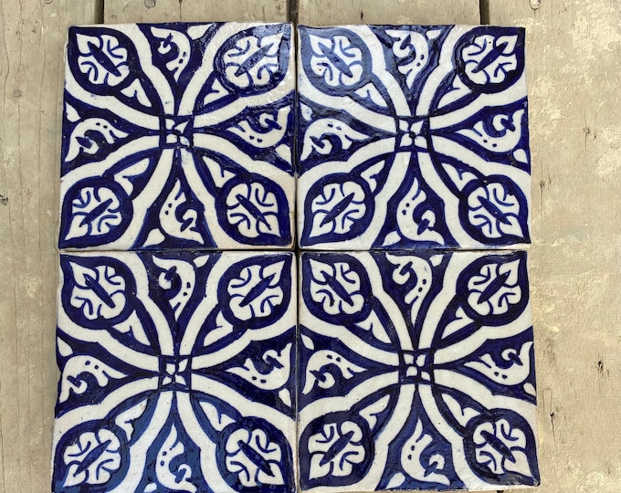 Moroccan Zellige, handmade and hand-painted Moroccan tiles, 10/10 cm decorative tiles, Moroccan tiles.