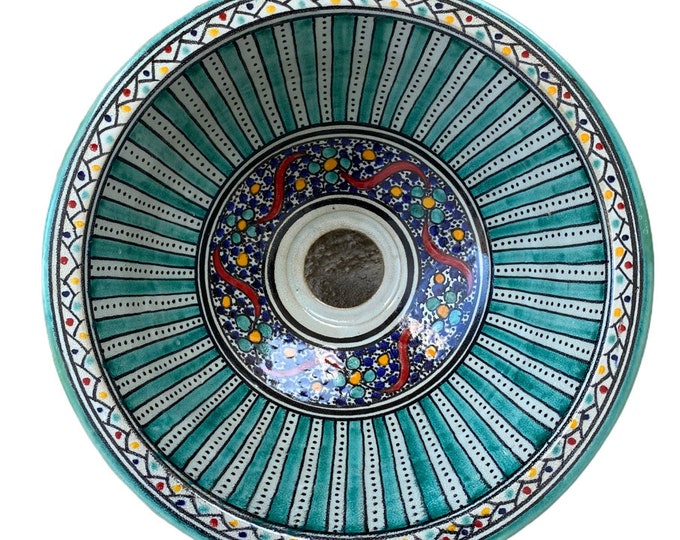 Handmade and hand painted Moroccan ceramic sink/washbasin. Moroccan washbasin handmade.