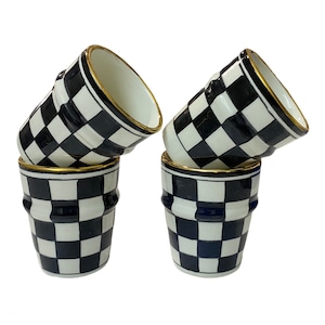 Handmade and hand painted beldi cups/ beldi tea glasses with real gold border/ beldi glasses/ set of 4 cups.