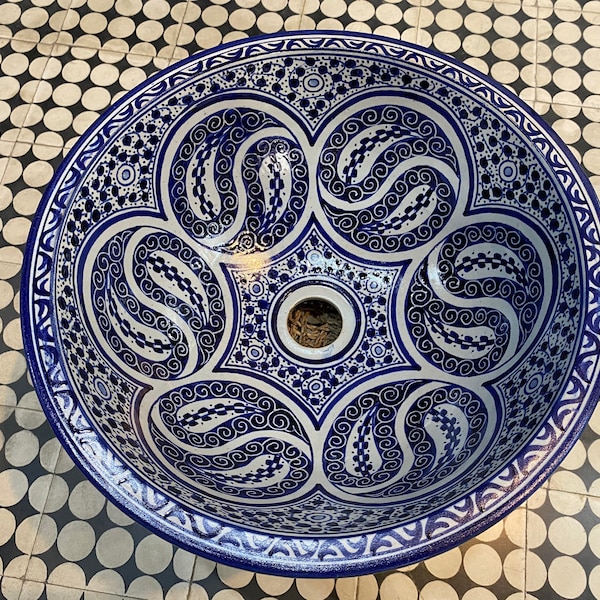 Handmade ceramic sink, Moroccan sink. Moroccan wash basin