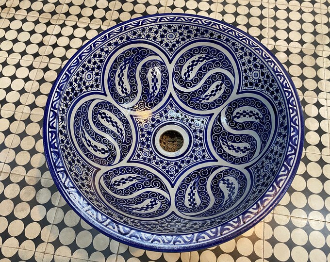 Handmade ceramic sink, Moroccan sink. Moroccan wash basin