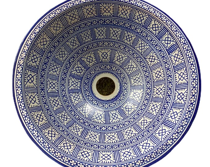 Handmade and hand painted Moroccan ceramic sink / washbasin. Moroccan washbasin handmade.ceramics sink
