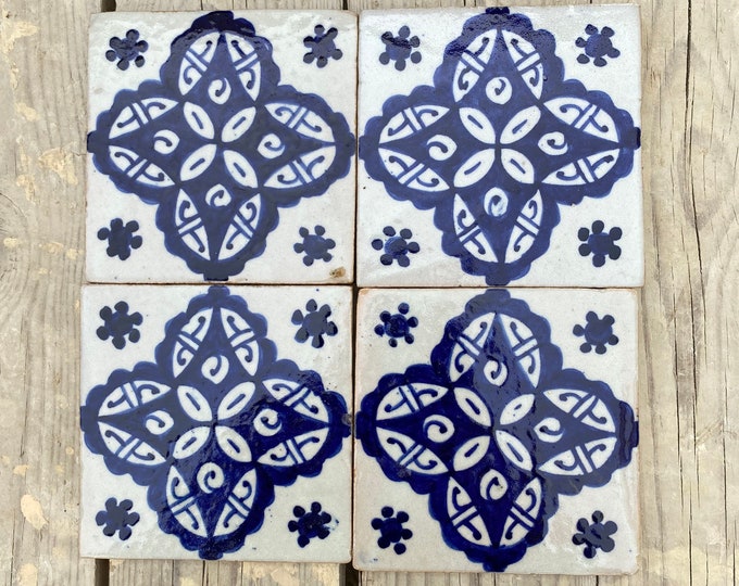 Moroccan Zellige, handmade and hand-painted Moroccan tiles, 10/10 cm decorative tiles, Moroccan tiles.