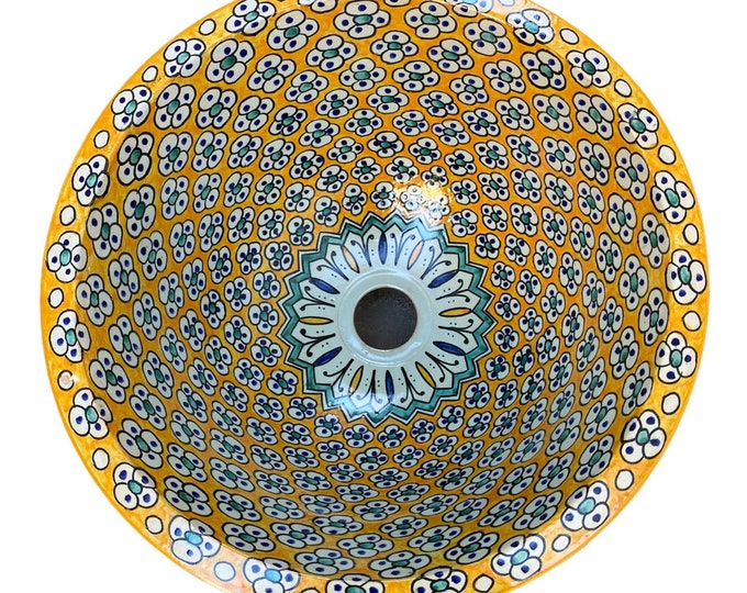 Moroccan ceramic sink, handmade and hand painted/ handmade washbasin/ ceramic washbasin/Moroccan washbasin.