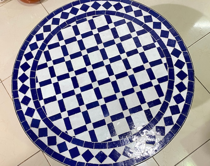Handmade moroccan mosaic table/ mosaic round table/ mosaic dining table.