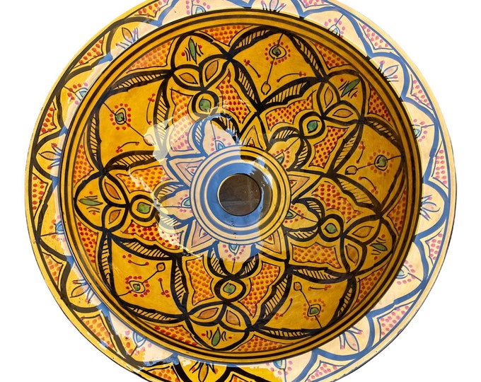 Marrakech style/Moroccan ceramic sink, handmade and hand painted/ handmade washbasin/ ceramic basin/Moroccan washbasin.
