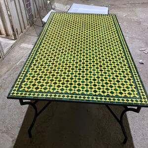 Authentic Handcrafted Rectangular Moroccan Mosaic Table image 5