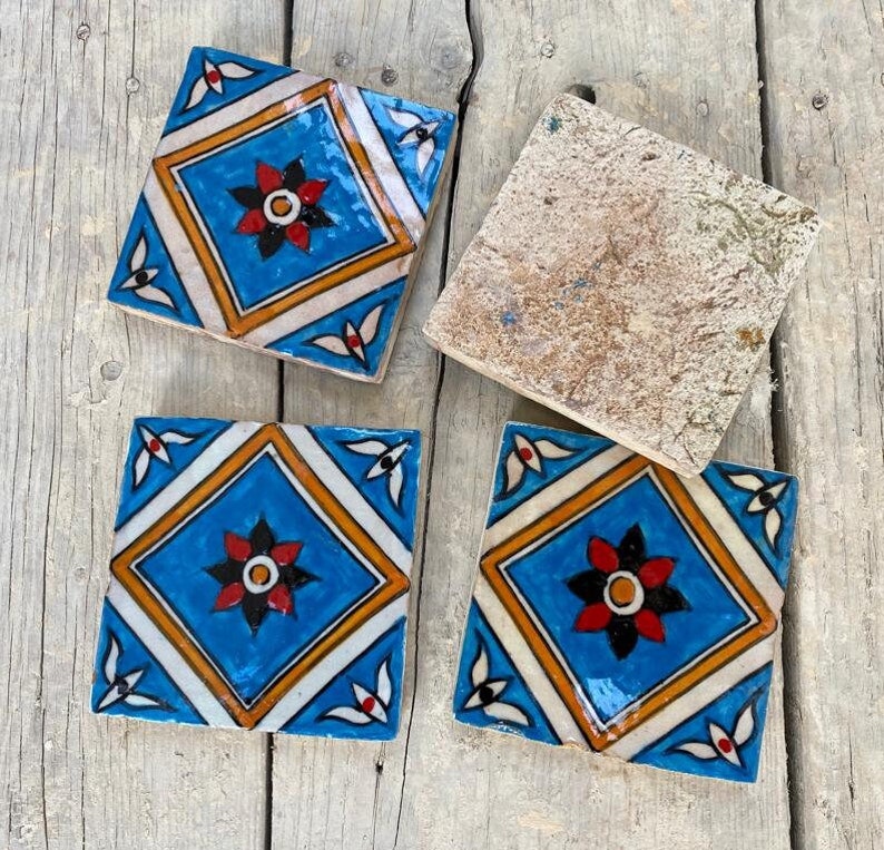 Authentic Handmade Moroccan Tiles: Hand-Painted Elegance Fired in Wood Oven zdjęcie 3