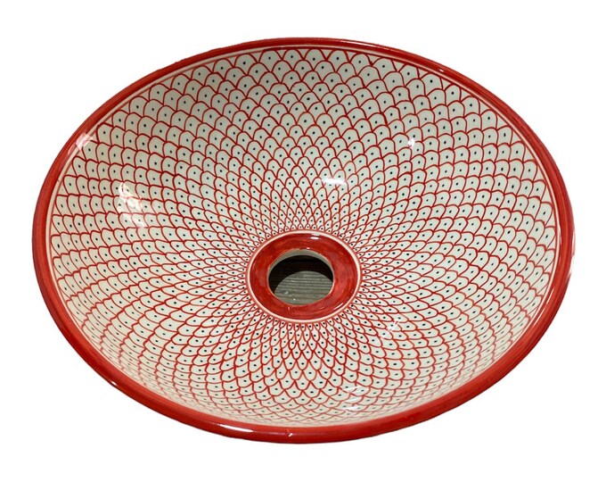 Moroccan ceramic sink, handmade and hand painted/ handmade washbasin/ ceramic washbasin/Moroccan washbasin.