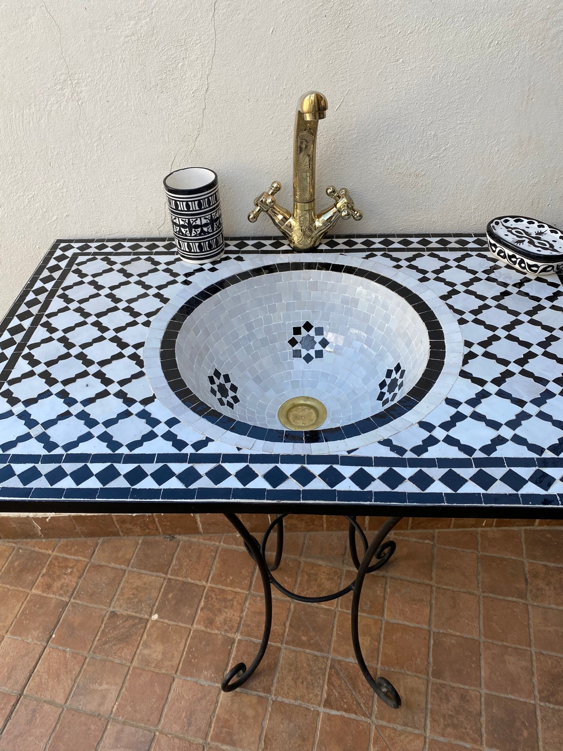 Customizable Mosaic Sink Handmade Mosaic Basin Handmade Etsy