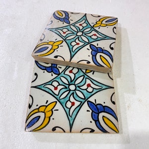 Moroccan Zellige, handmade and hand-painted Moroccan tiles, 10/10 cm decorative tiles, Moroccan tiles.