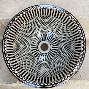Handmade and hand painted Moroccan ceramic sink/washbasin. Moroccan washbasin handmade.