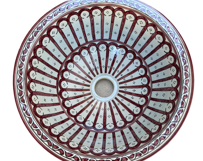 Handmade and hand painted Moroccan ceramic sink/washbasin. Moroccan washbasin handmade.