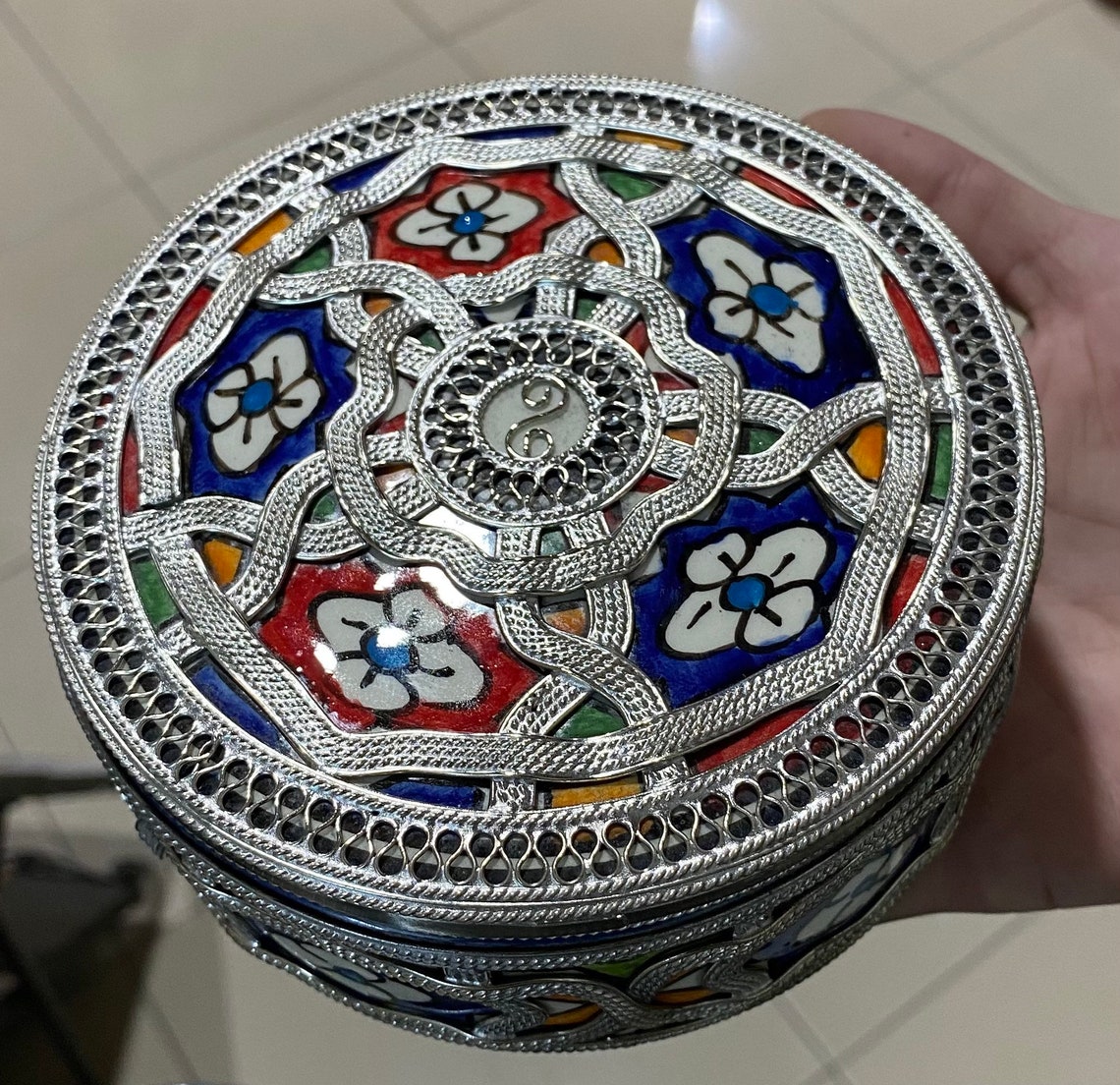 Moroccan handmade ceramic jewelry box. Moroccan ceramic Etsy