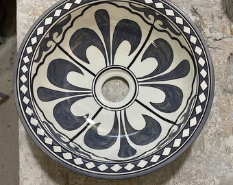 Moroccan ceramic sink, handmade and hand painted/ handmade washbasin/ ceramic washbasin/Moroccan washbasin.