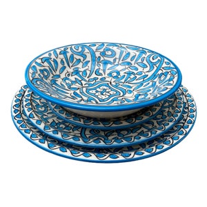 Piatto in ceramica marocchina fatto a mano e dipinto a mano, piatto da pranzo in ceramica fatto a mano marocchino / piatto da dessert / ciotole per zuppe
