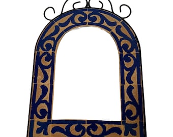 Mirror/mirror in chiseled Zelig / mirror in chiseled Moroccan zelig / handmade mirror.