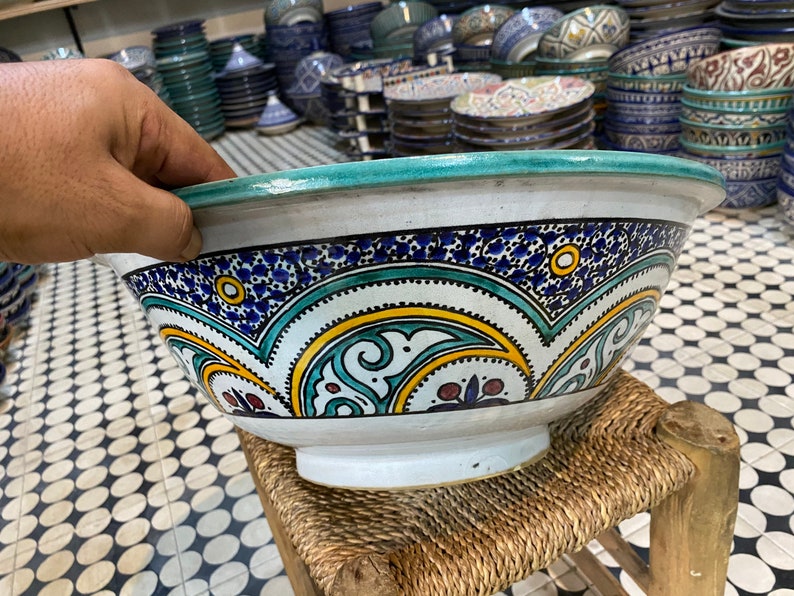 Handmade sinkMoroccan pottery sink pottery cacker ceramic sink.