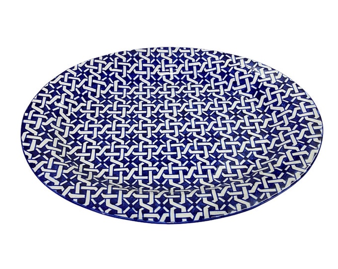 Fes ceramic oval tray, handmade and hand-painted / Fes blue tray/ oval tray.