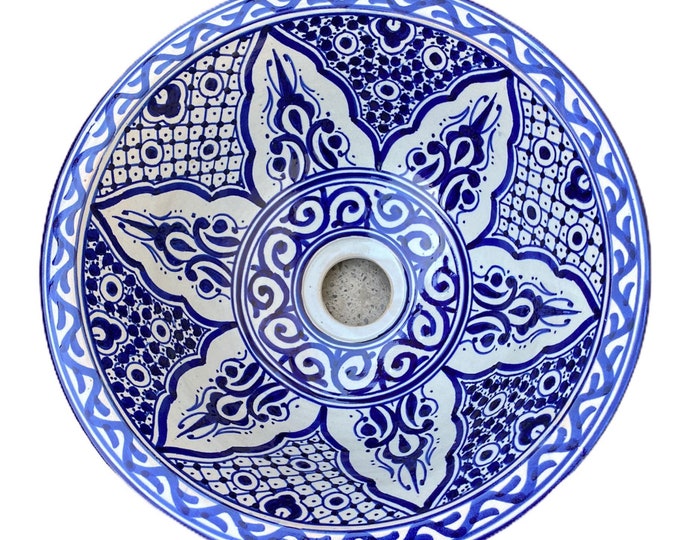 Handmade and hand painted Moroccan ceramic sink / washbasin. Moroccan washbasin handmade.ceramics sink