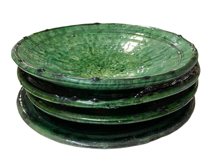 Rustic dinner plate/ set of 4 dinner plate/ handmade dinner plate/ Moroccan dinner plate/ Tamgroute dinner plate.