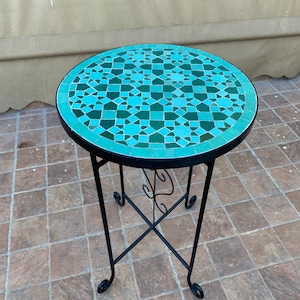 Mosaic table / Moroccan mosaic table / handmade table / round mosaic table / indoor - outdoor mosaic table