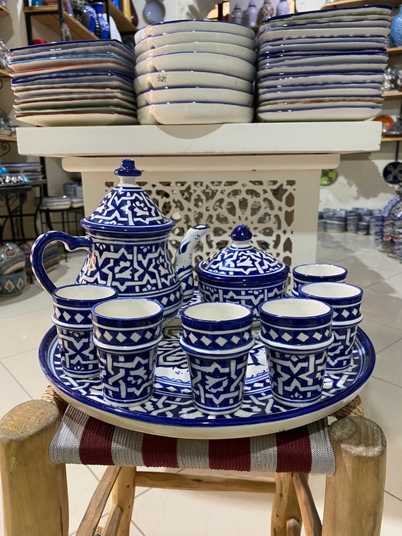 Ensemble de thé en porcelaine fanquare, petit Maroc