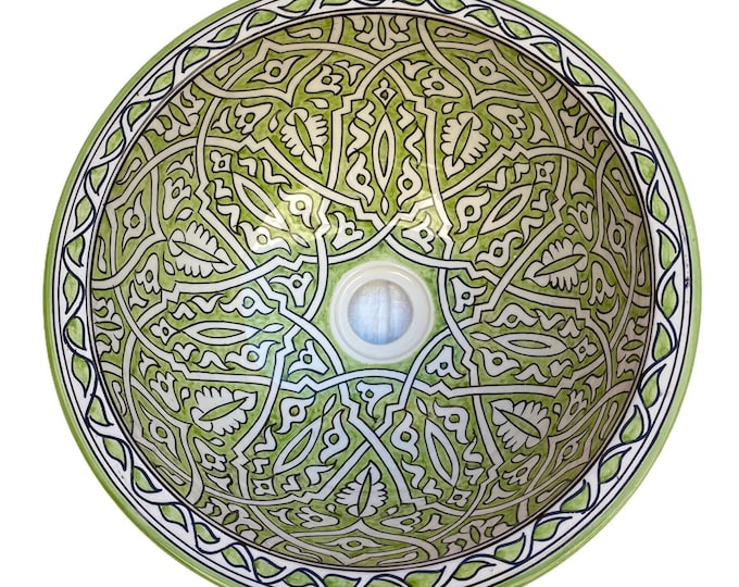 Handmade and hand painted Moroccan ceramic sink / washbasin. Moroccan washbasin handmade.ceramics sink