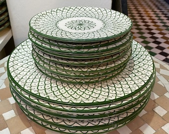 Dinner plate/ set of dinner plate and dessert plate/ handmade & hand painted dinner plate. Moroccan dinner plates.