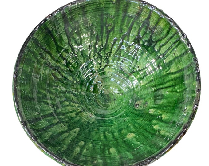 Moroccan ceramic salad bowl from Tamgrout, handmade salad bowl, Tamgrout salad bowl, Moroccan ceramics salad bowl handmade, rustic bowl.
