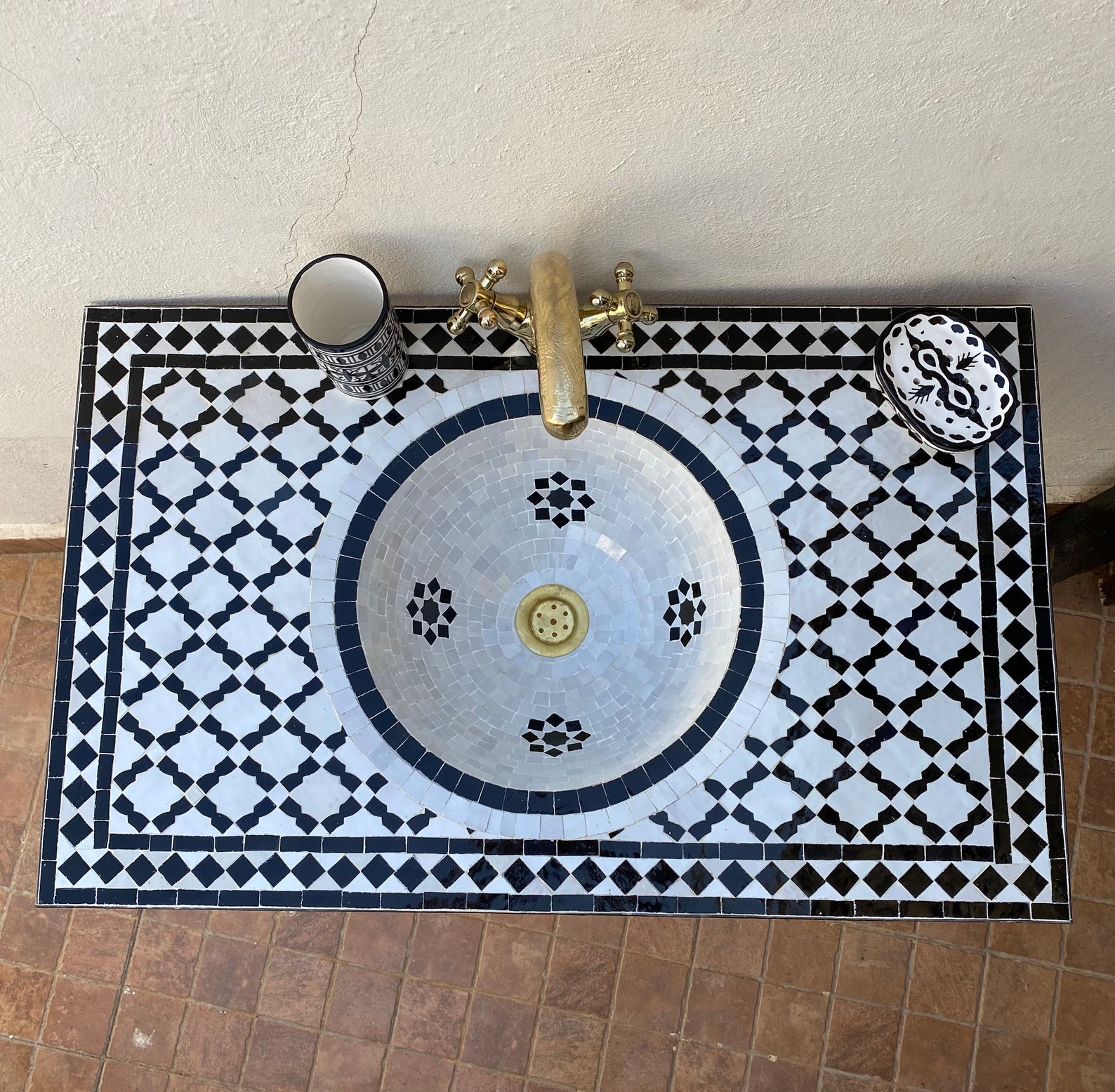 Customizable Mosaic Sink Handmade Mosaic Basin Handmade Etsy