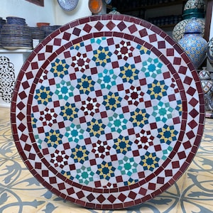 Mosaic table/ zellige table/ handmade Moroccan mosaic table/ mosaic crafts.