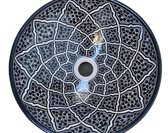Sink /Handmade and hand painted Moroccan ceramic washbasin/Moroccan washbasin handmade/ Moroccan basin.