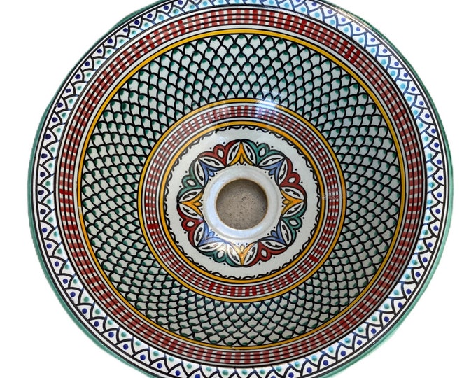 Handmade and hand painted Moroccan ceramic sink / washbasin. Moroccan washbasin handmade.ceramics sink
