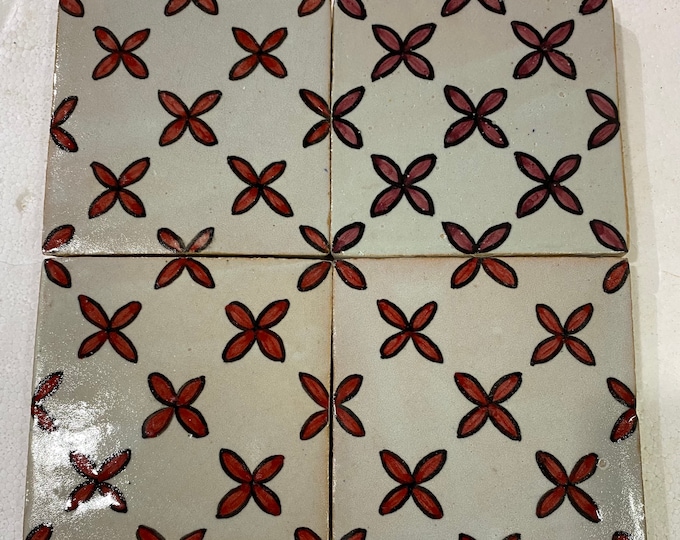Moroccan Zellige, handmade and hand-painted Moroccan tiles, 10/10 cm decorative tiles, Moroccan tiles.