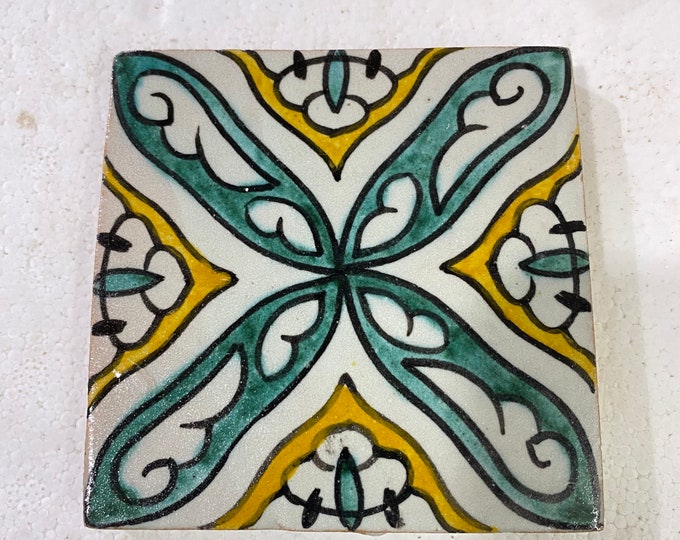 Moroccan Zellige, handmade and hand-painted Moroccan tiles, 10/10 cm decorative tiles, Moroccan tiles.